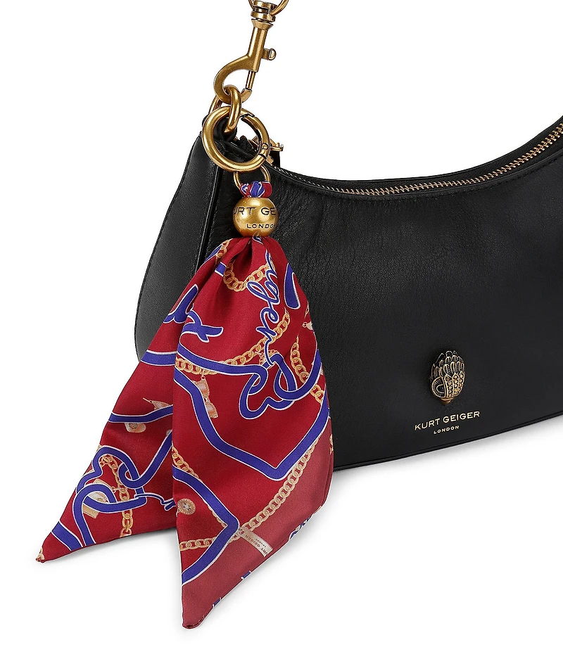 Kurt Geiger London Sloane Scarf Key Chain Hobo Crossbody Shoulder Bag