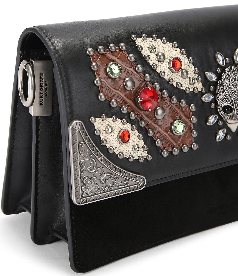 Kurt Geiger London Sloane Soft Jeweled Hardware Shoulder Bag