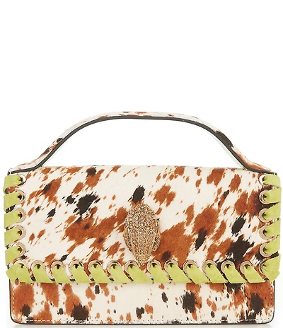 Kurt Geiger London Small Bond Top Handle Cow Print Haircalf Satchel Bag