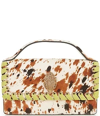 Kurt Geiger London Small Bond Top Handle Cow Print Haircalf Satchel Bag