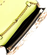 Kurt Geiger London Small Bond Top Handle Cow Print Haircalf Satchel Bag