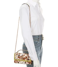 Kurt Geiger London Small Bond Top Handle Cow Print Haircalf Satchel Bag