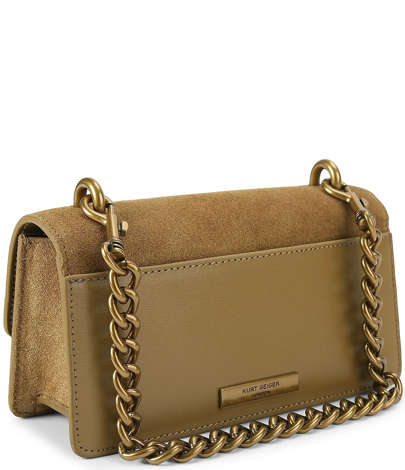 Kurt Geiger London Small Chelsea East West Suede Crossbody Bag