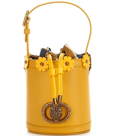 Kurt Geiger London Small Chelsea Round Floral Detail Bucket Bag