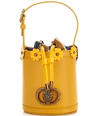 Kurt Geiger London Small Chelsea Round Floral Detail Bucket Bag
