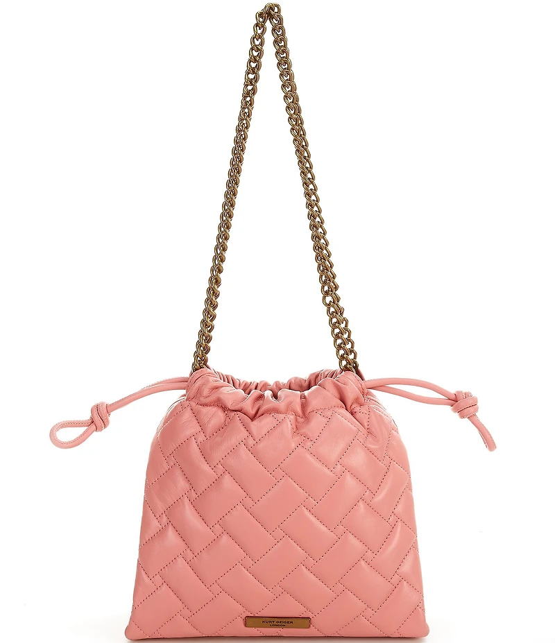 Kurt Geiger London Small Kensington Quilted Drawstring Bucket Bag