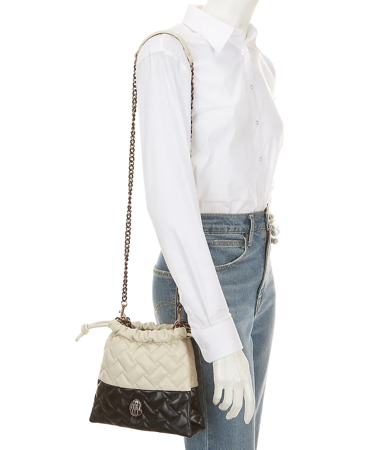 Kurt Geiger London Small Kensington Quilted Drawstring Bucket Bag