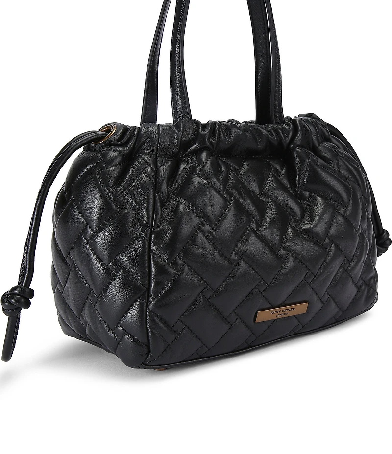 Kurt Geiger London Kensington Small Quilted Slouchy Drawstring Tote Bag