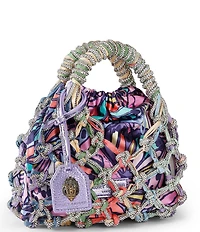 Kurt Geiger London Small Macrame Crystal Handle Bucket Bag