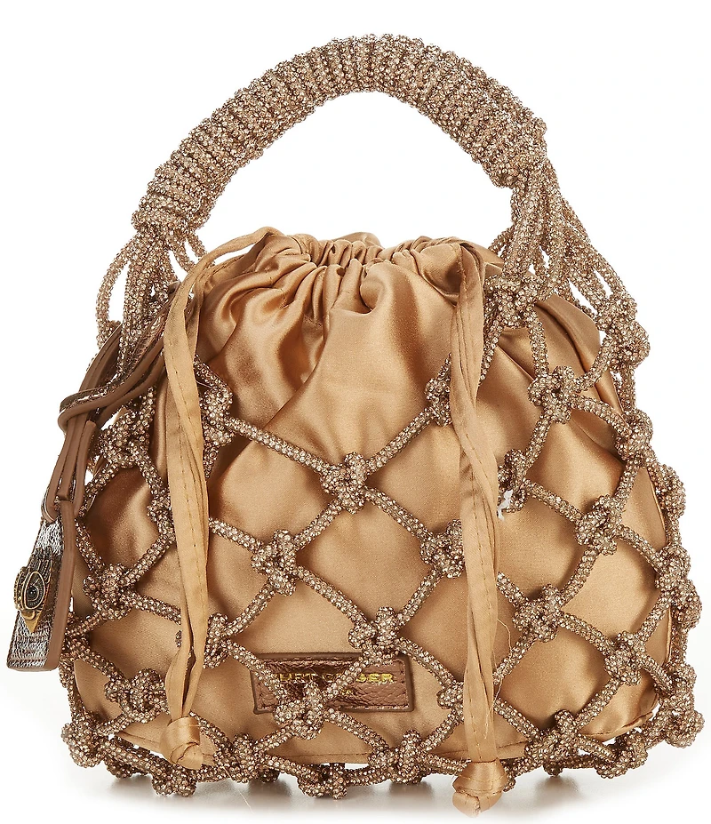 Kurt Geiger London Small Macrame Crystal Bucket Bag