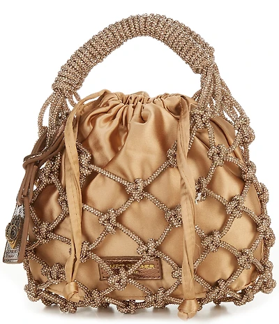 Kurt Geiger London Small Macrame Crystal Bucket Bag