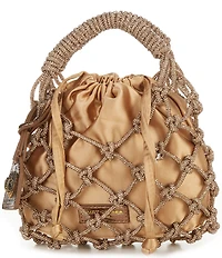 Kurt Geiger London Small Macrame Crystal Bucket Bag