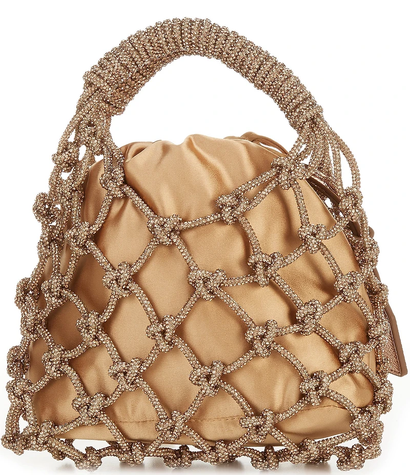 Kurt Geiger London Small Macrame Crystal Bucket Bag