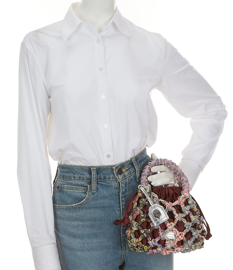 Kurt Geiger London Small Macrame Crystal Clutch