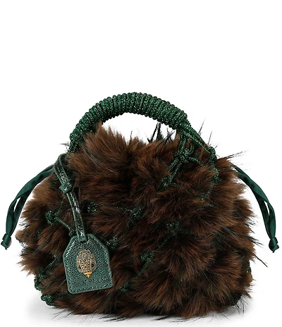 Kurt Geiger London Small Faux Fur Macrame Crystal Clutch