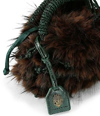 Kurt Geiger London Small Faux Fur Macrame Crystal Clutch