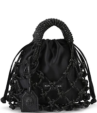 Kurt Geiger London Small Macrame Satin Bucket Bag