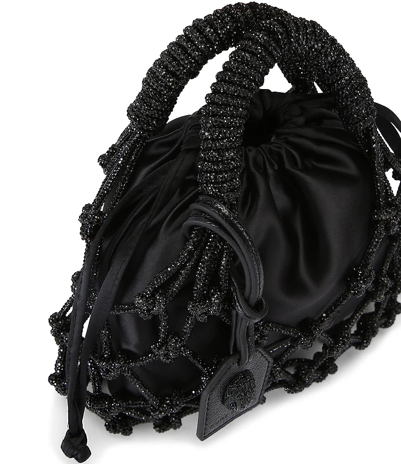 Kurt Geiger London Small Macrame Satin Bucket Bag