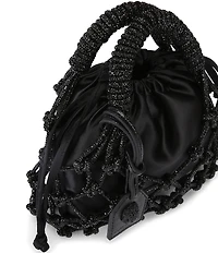 Kurt Geiger London Small Macrame Satin Bucket Bag