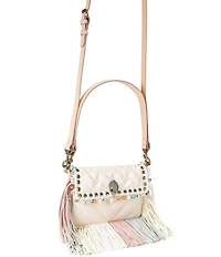 Kurt Geiger London Small Oxford Beaded Pastel Fringe Leather Shoulder Bag