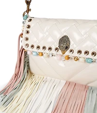 Kurt Geiger London Small Oxford Beaded Pastel Fringe Leather Shoulder Bag