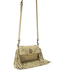 Kurt Geiger London Small Oxford Embellished Fringe Suede Leather Shoulder Bag
