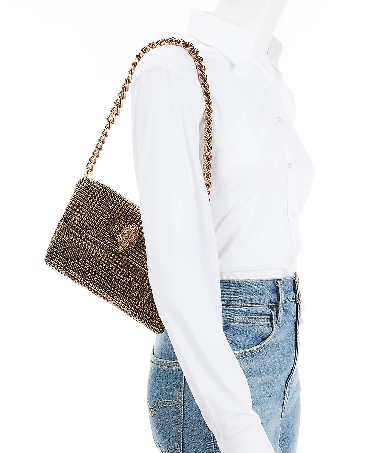 Kurt Geiger London Rhinestone Gold Small Party Shoulder Bag