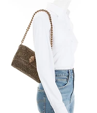 Kurt Geiger London Rhinestone Gold Small Party Shoulder Bag