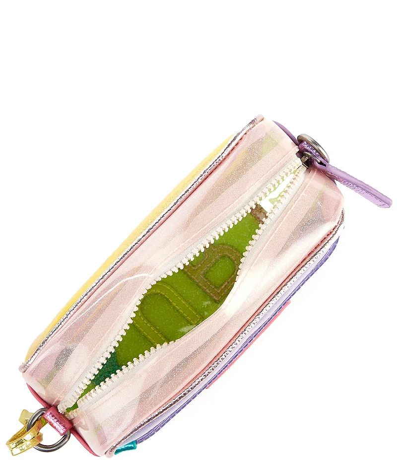 Kurt Geiger London Southbank Small Rainbow Glitter Clear Vinyl Camera Bag