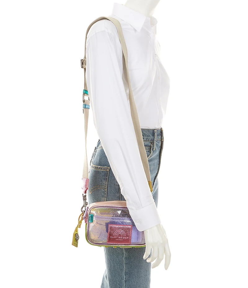 Kurt Geiger London Southbank Small Rainbow Glitter Clear Vinyl Camera Bag