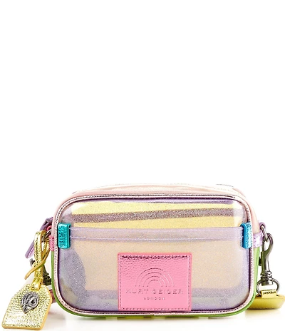 Kurt Geiger London Southbank Small Rainbow Glitter Clear Vinyl Camera Bag