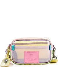 Kurt Geiger London Southbank Small Rainbow Glitter Clear Vinyl Camera Bag