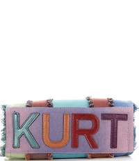 Kurt Geiger London Small Southbank Frayed Rainbow Denim Tote Bag