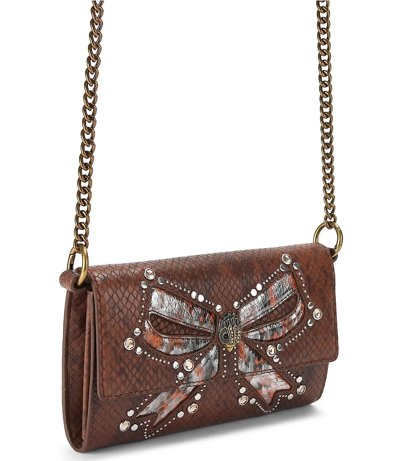 Kurt Geiger London Soft Shoreditch Jeweled Bow Wallet On Chain Crossbody Bag