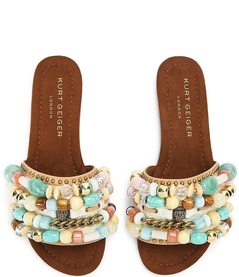 Kurt Geiger London Southbank Beaded Ornament Slide Sandals