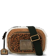 Kurt Geiger London Southbank Leopard Suede and Shearling Camera Crossbody Bag