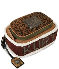 Kurt Geiger London Southbank Leopard Suede and Shearling Camera Crossbody Bag