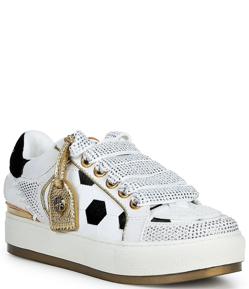 Kurt Geiger London Southbank Footy Logo Crystal Embellished Soccer Ball Sneakers