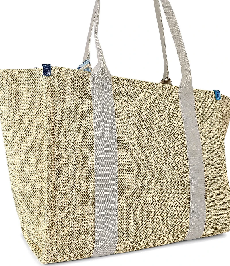 Kurt Geiger London Southbank Large Raffia Scarf Shopper Tote Bag