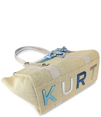 Kurt Geiger London Southbank Large Raffia Scarf Shopper Tote Bag