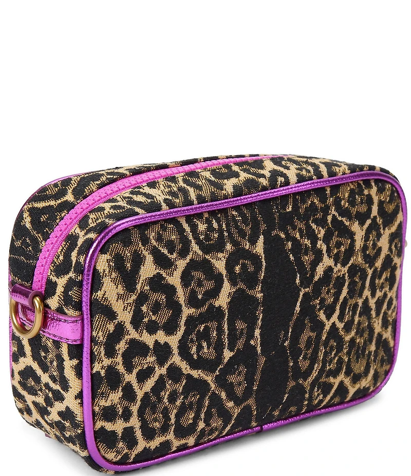 Kurt Geiger London Southbank Leopard Metallic Small Camera Crossbody Bag