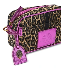 Kurt Geiger London Southbank Leopard Metallic Small Camera Crossbody Bag