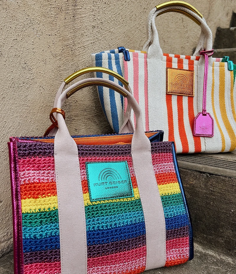 Kurt Geiger London Southbank Stripe Small Shopper Tote Bag
