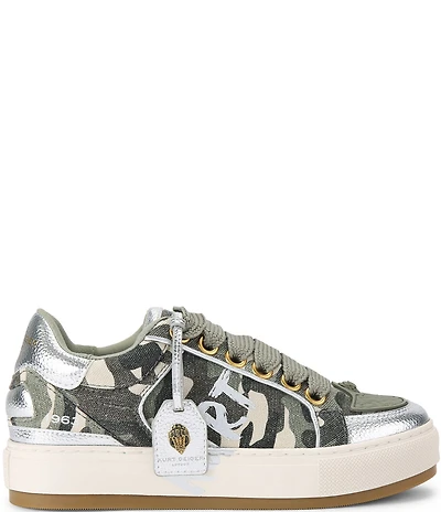 Kurt Geiger London Southbank Tag Logo Ornament Camo Platform Sneakers
