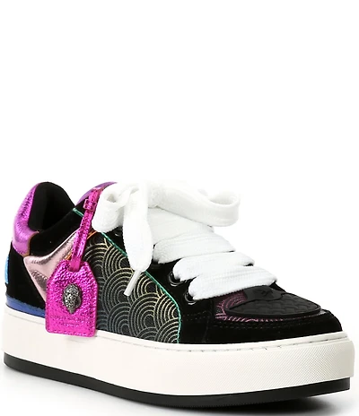Kurt Geiger London Southbank Tag Suede Leather Platform Sneakers
