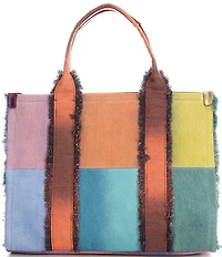 Kurt Geiger London Southbank Frayed Rainbow Tote Bag