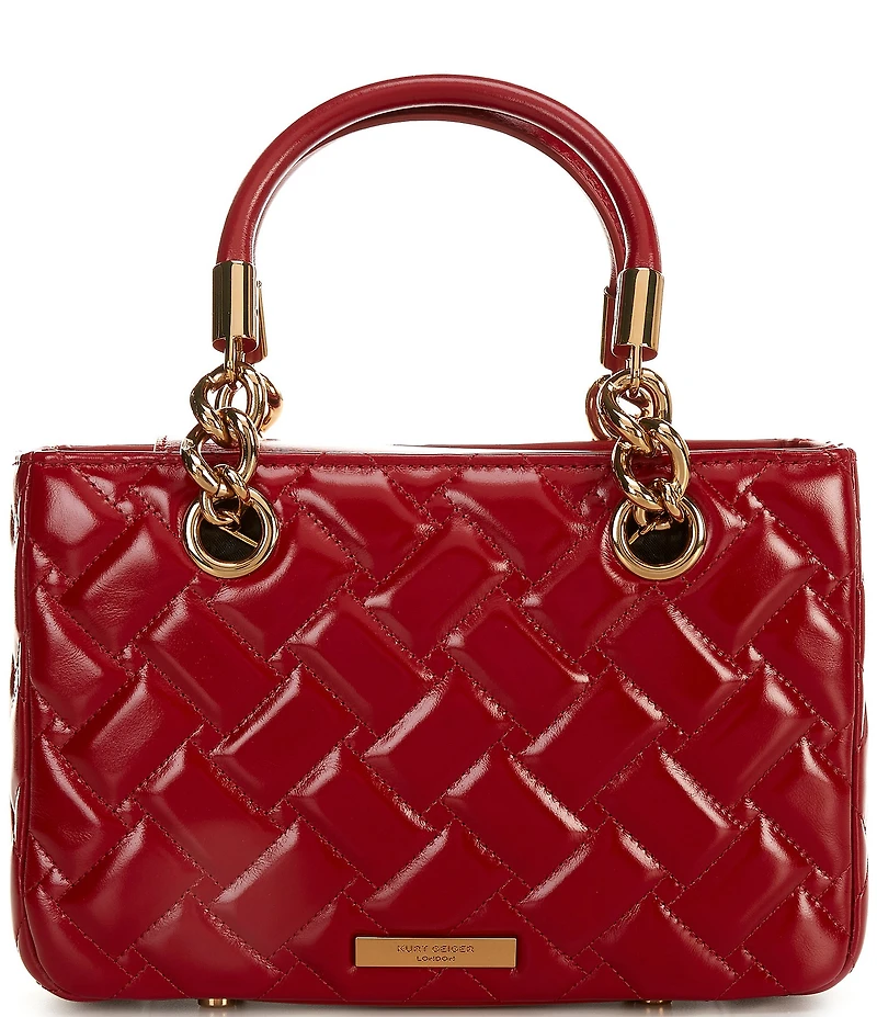 Kurt Geiger London Kensington Quilted Square Leather Satchel Bag