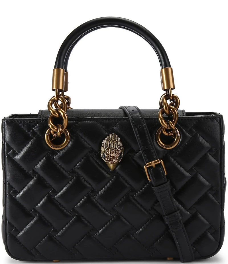 Kurt Geiger London Square Kensington Quilted Leather Satchel Bag