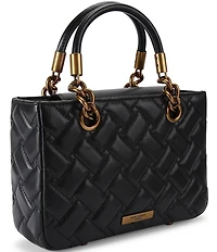 Kurt Geiger London Square Kensington Quilted Leather Satchel Bag