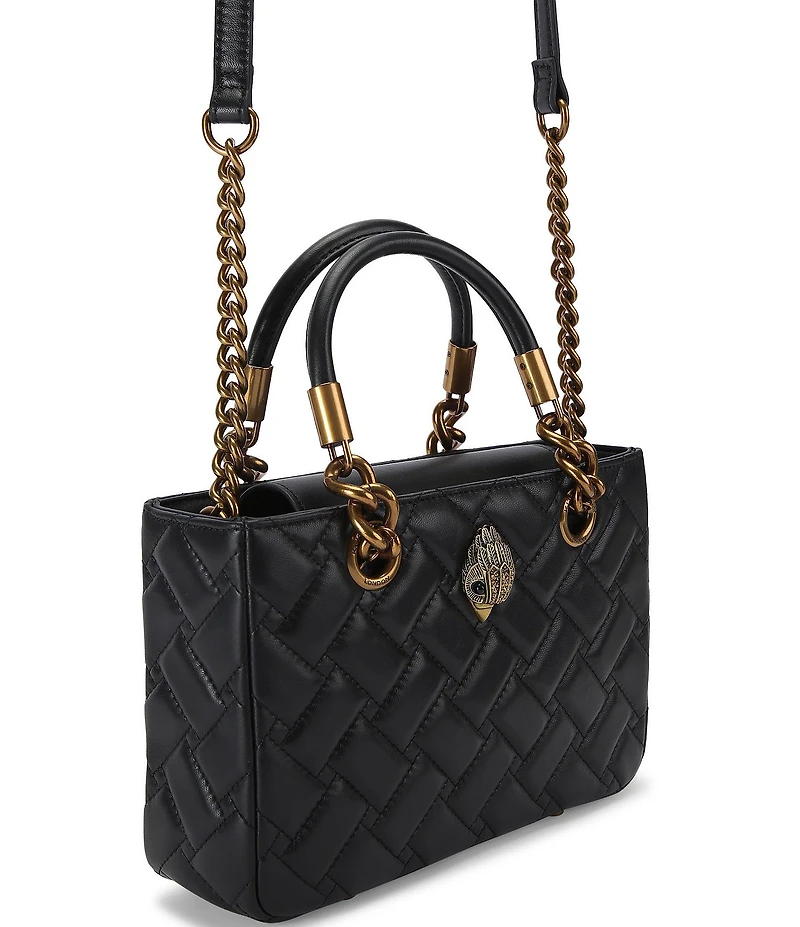 Kurt Geiger London Square Kensington Quilted Leather Satchel Bag